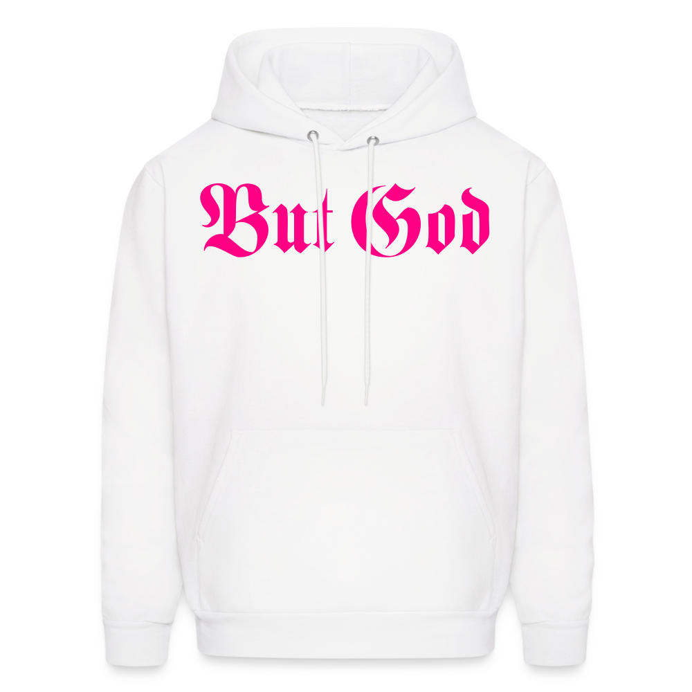 BUT GOD | Pink Highlighter - Adult Hoodie - white