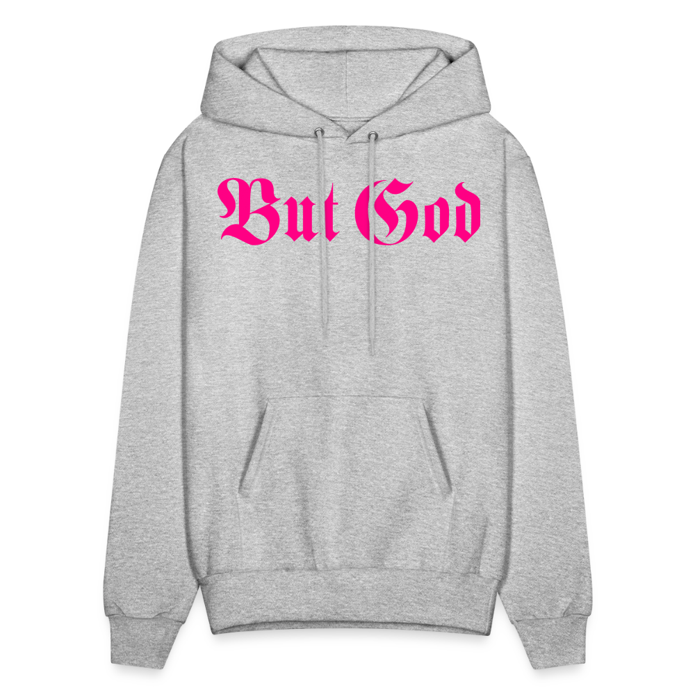 BUT GOD | Pink Highlighter - Adult Hoodie - heather gray