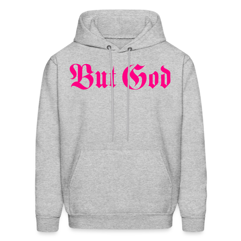 BUT GOD | Pink Highlighter - Adult Hoodie - heather gray