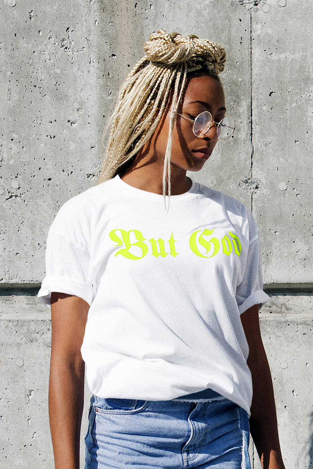 BUT GOD | Yellow Highlighter - Adult T-Shirt