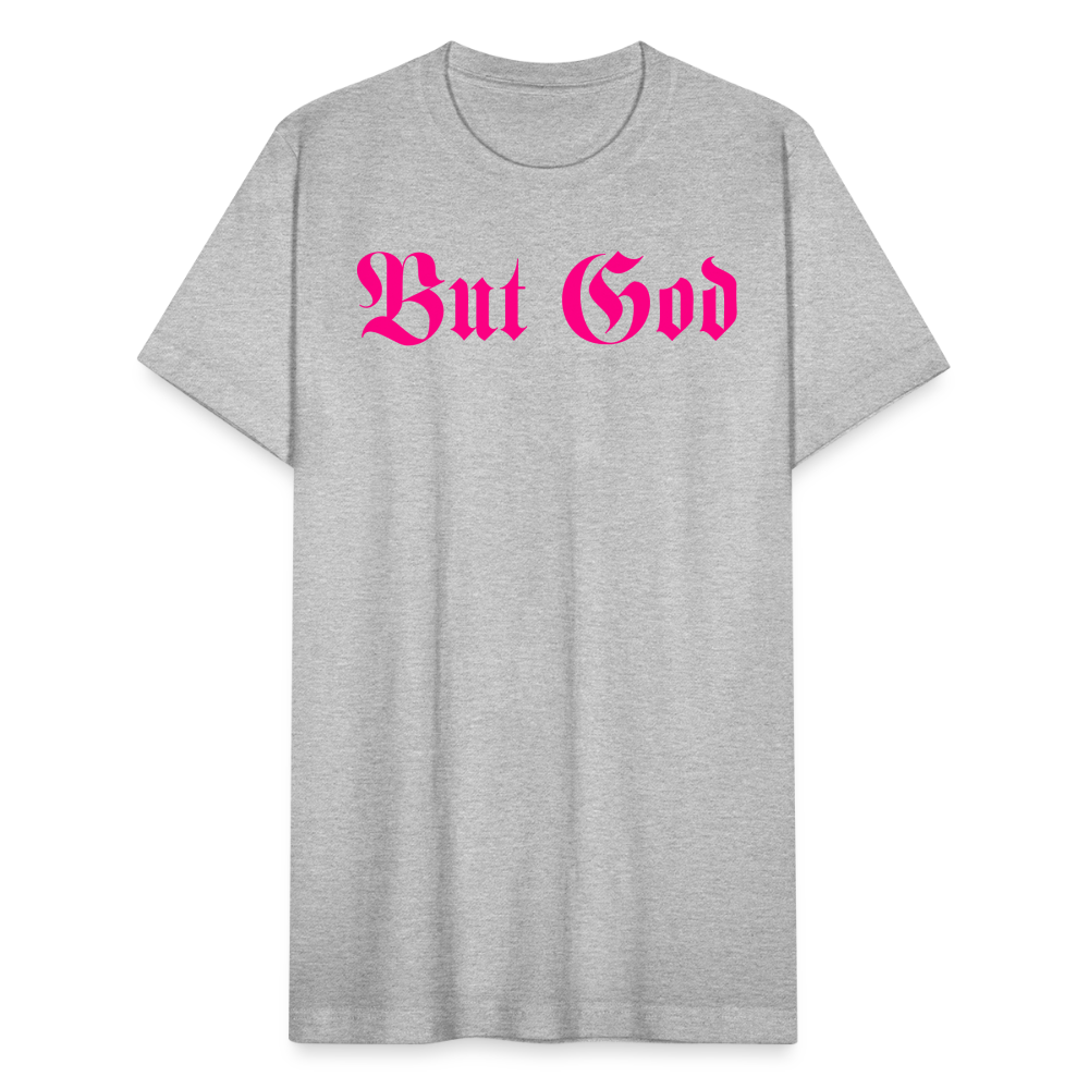 BUT GOD | Pink Highlighter - Adult T-Shirt - heather gray