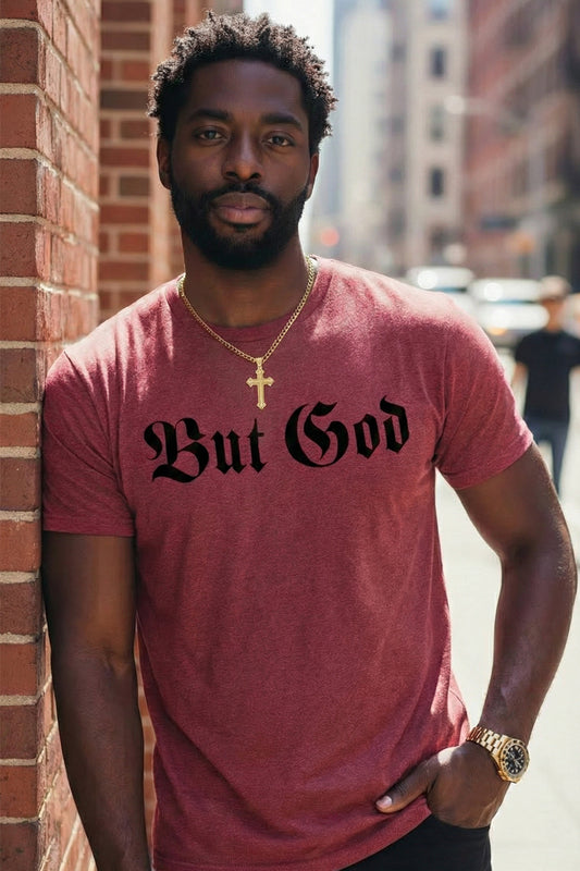 BUT GOD | Soft Flock Fitted Tee