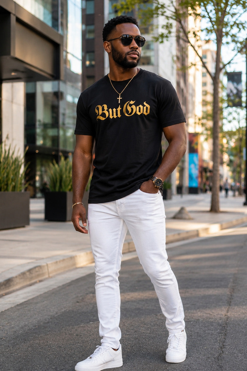 BUT GOD - GOLD  |Adult T-shirt