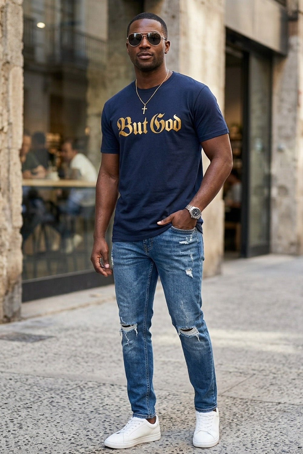 BUT GOD - GOLD  |Adult T-shirt