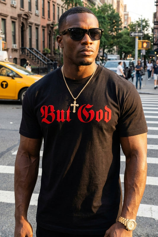 BUT GOD | Soft Flock Fitted Tee