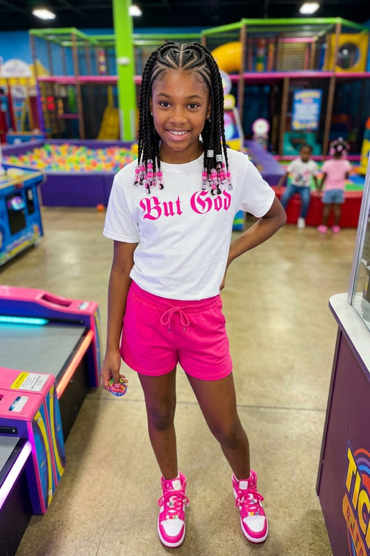 BUT GOD | Hot Pink - Youth Tshirt