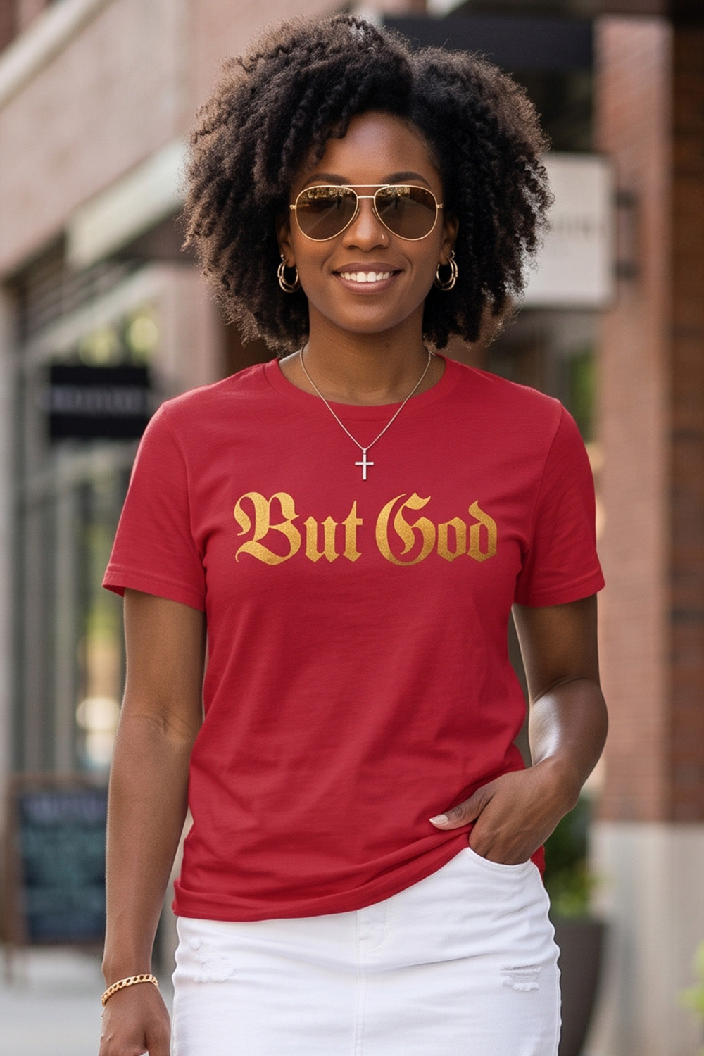 BUT GOD - GOLD  |Adult T-shirt