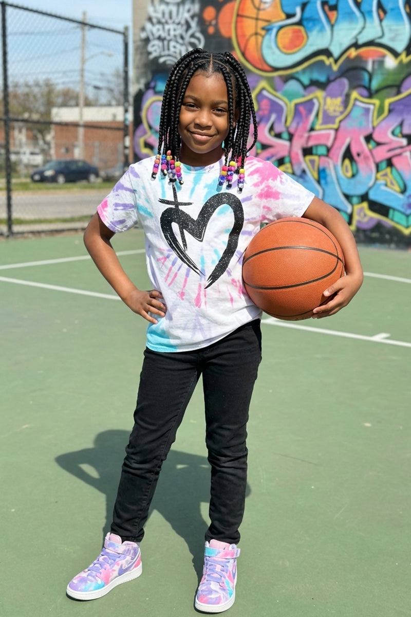 ETERNAL LOVE | Black Glitter - Youth Tie Dye Tee