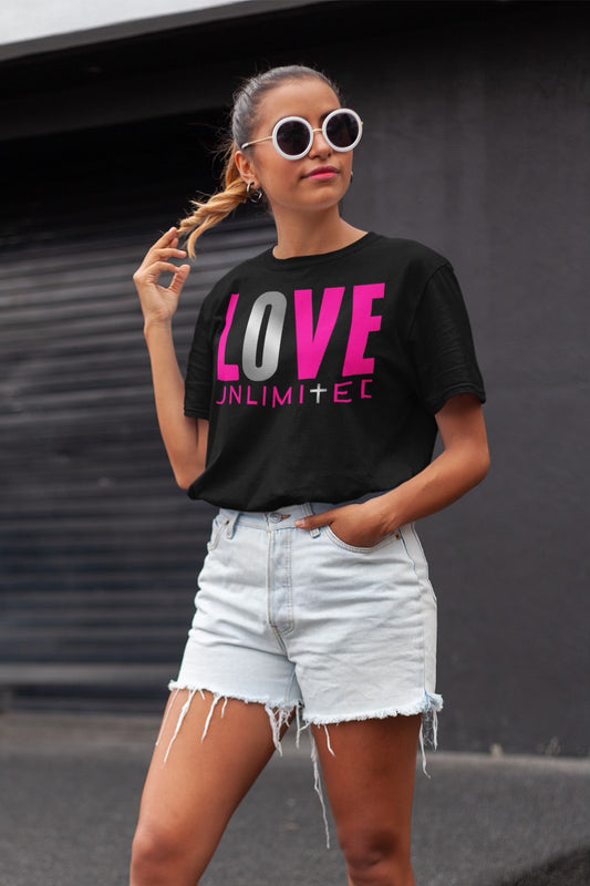 LOVE UNLIMITED | Pink/Silver Highlighter - Adult T-Shirt