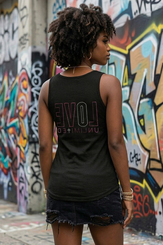 LOVE UNLIMITED | Neon Pink/Silver -Women's Tank top