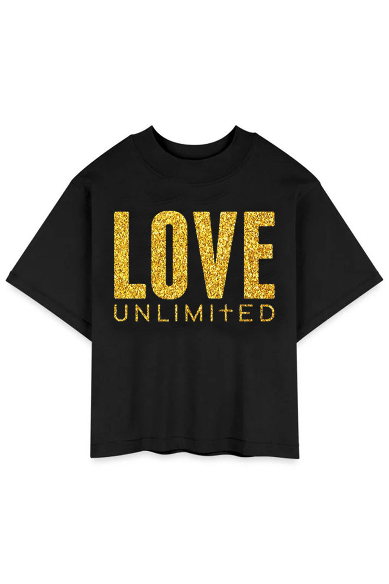 LOVE UNLIMITED | Glittery Majesty - Boxy Tee