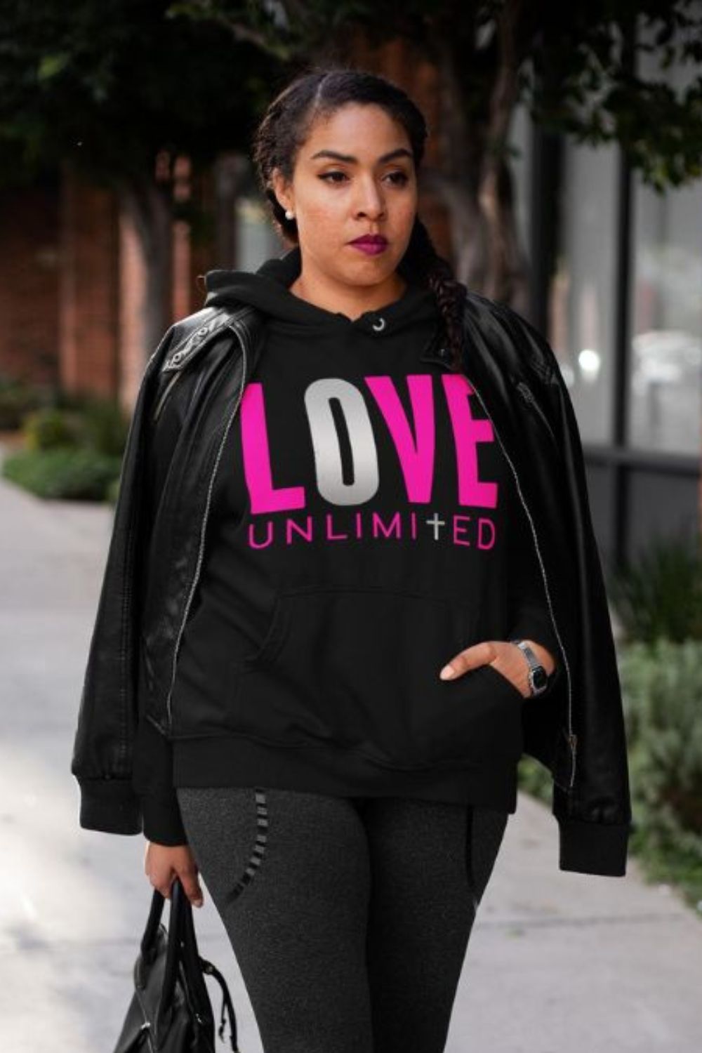 LOVE UNLIMITED | Pink/Silver Highlighter - Adult Hoodie