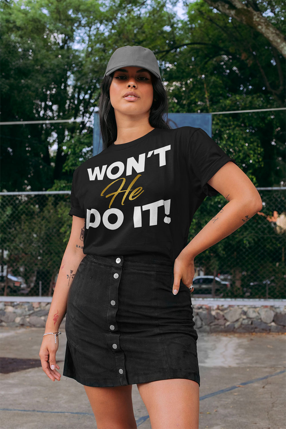 WON'T HE DO IT | Golden Ivory - Adult T-Shirt