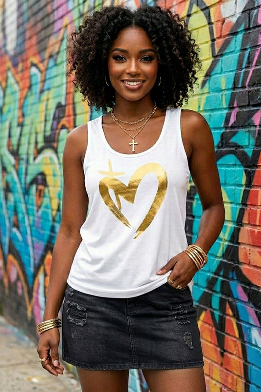 ETERNAL LOVE | Gold Glam Women's Tank Top