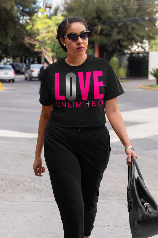 LOVE UNLIMITED | Pink/Silver Highlighter - Boxy Tee