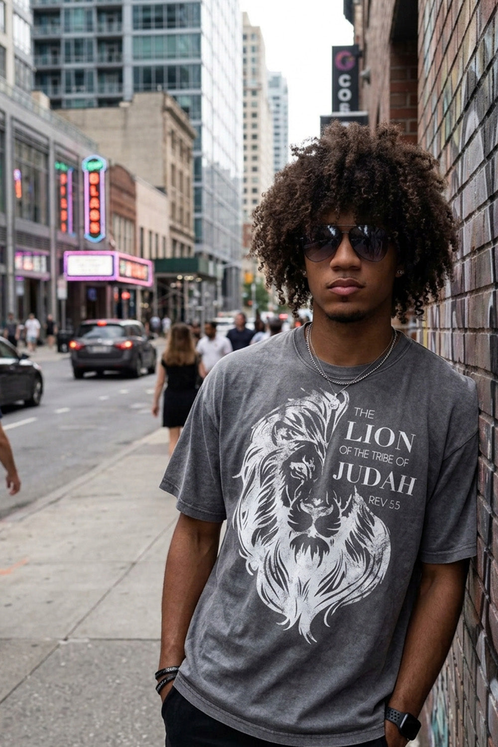 LION OF JUDAH | Oversized Acid Wash Tshirt
