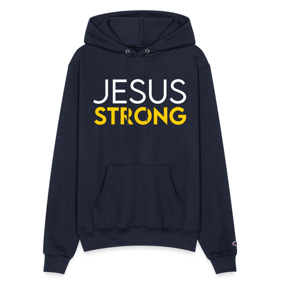 JESUS STRONG | White and Yellow - Adult Hoodie - navy