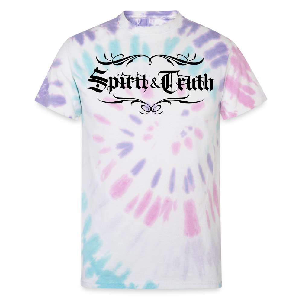 SPIRIT & TRUTH - Velvet Shadow - Tie Dye Tee - Pastel Spiral