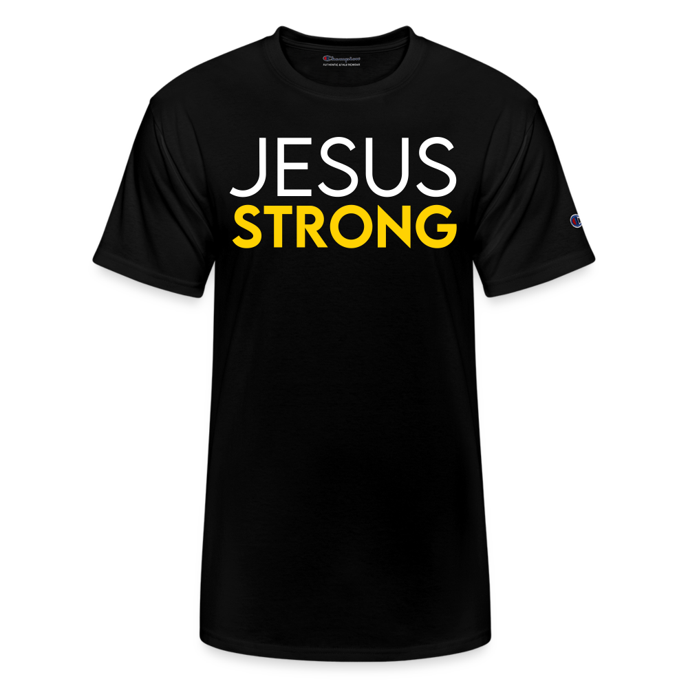 JESUS STRONG | White and Yellow - Adult T-Shirt - black