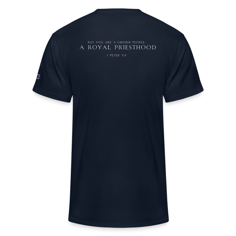 ROYAL PRIESTHOOD | White Snow - Adult T-Shirt - navy