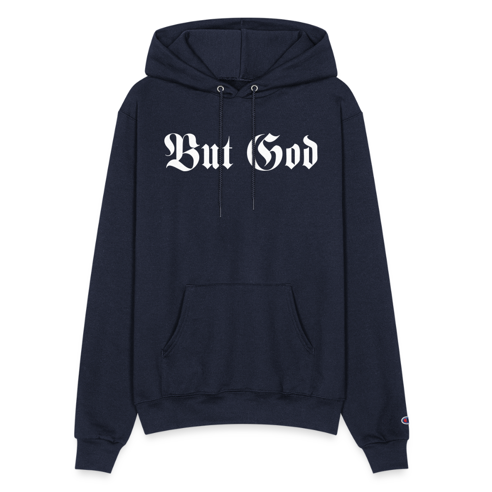 BUT GOD | White Snow - Adult Hoodie - navy