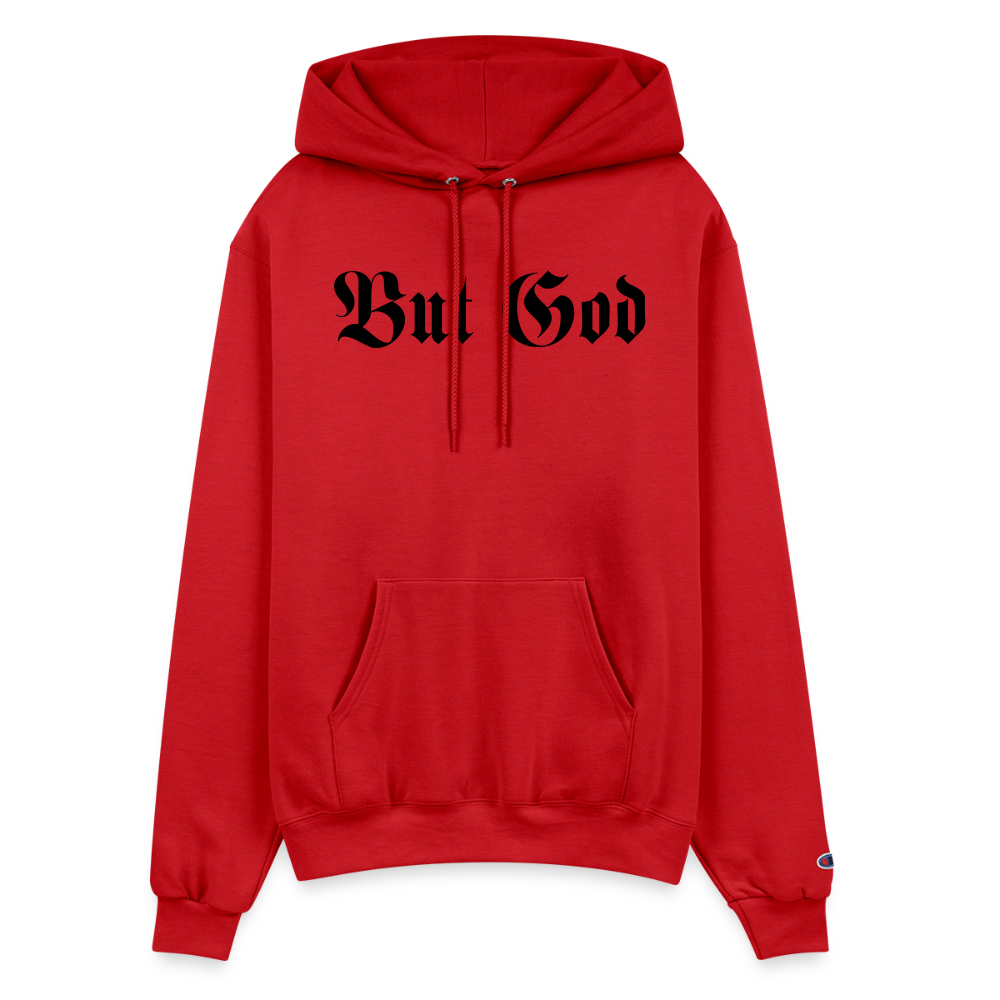 BUT GOD | Black Shadow - Adult Hoodie - Scarlet