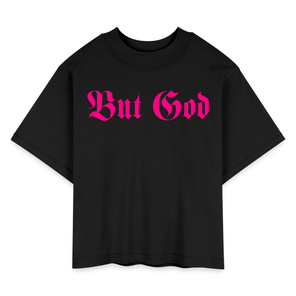 BUT GOD | Pink Highlighter - Boxy Tee - black