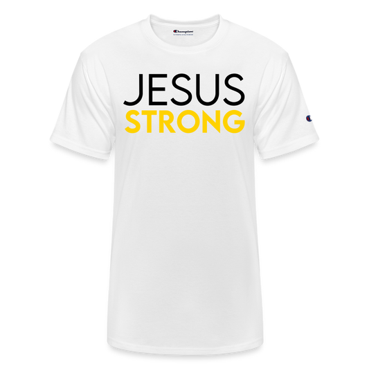 JESUS STRONG | Black and Yellow - Adult T-Shirt - white