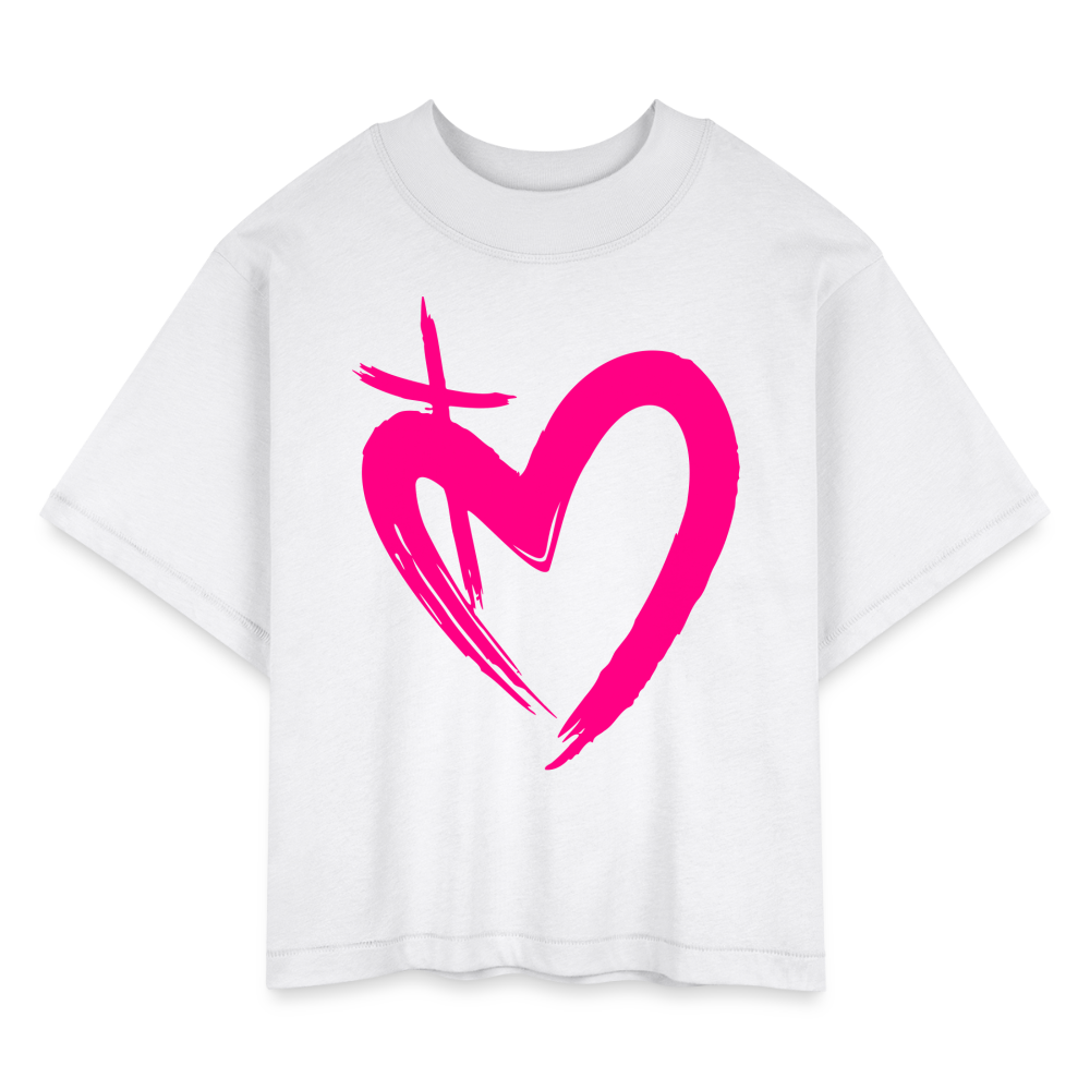 ETERNAL LOVE | Pink Highlighter - Boxy Tee - white