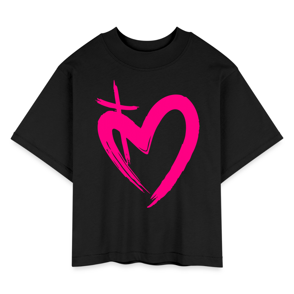 ETERNAL LOVE | Pink Highlighter - Boxy Tee - black