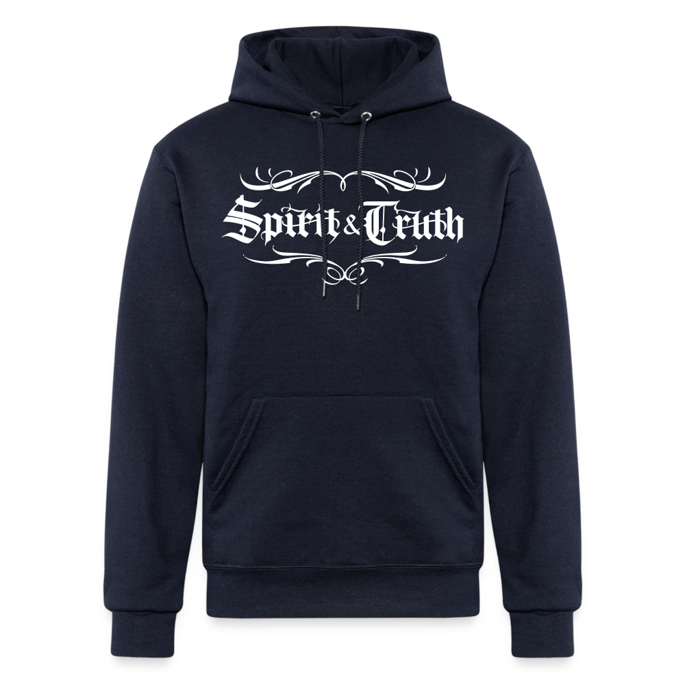 SPIRIT & TRUTH - White as Snow - Adult Hoodie - navy