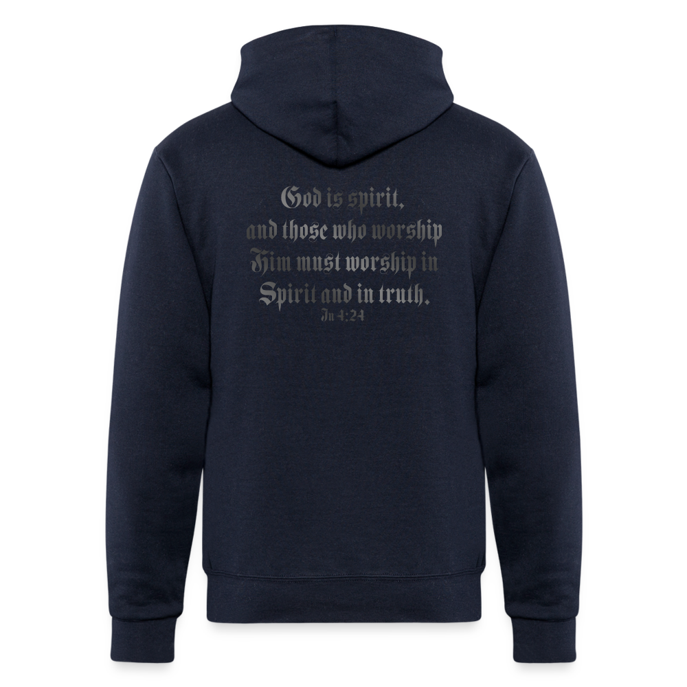 SPIRIT & TRUTH - White as Snow - Adult Hoodie - navy