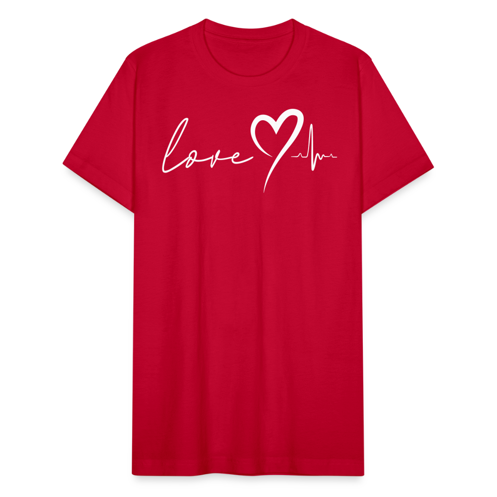 HEARTBEAT | White as Snow - Adult T-Shirt - red