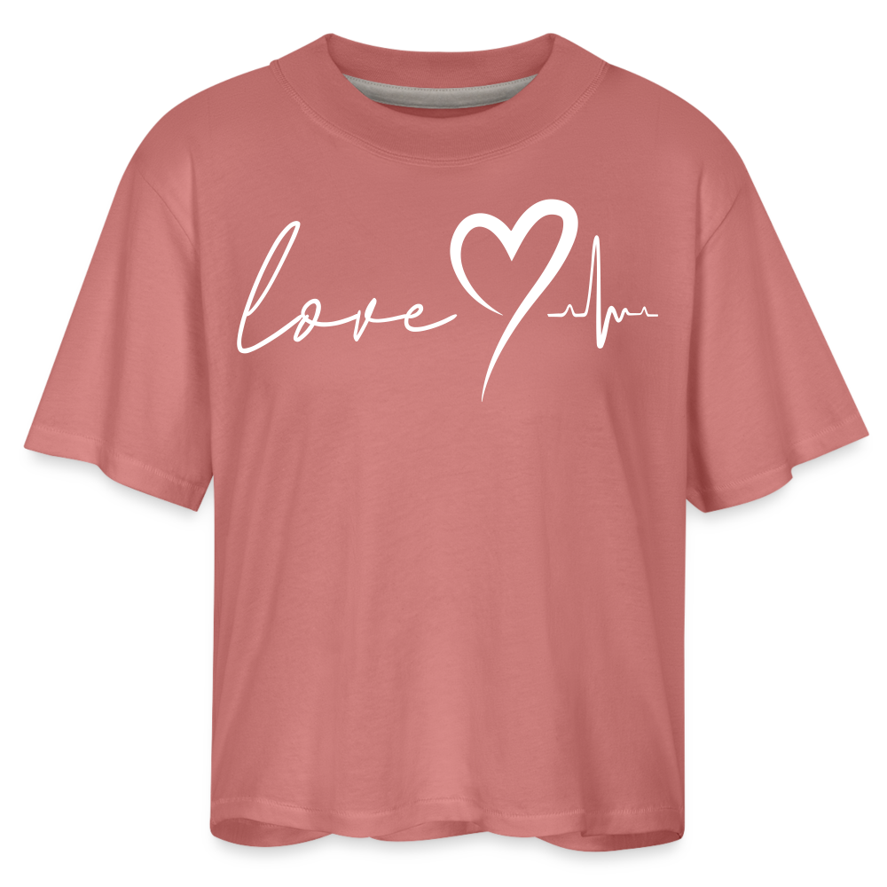 HEARTBEAT | White as Snow - Boxy Tee - mauve