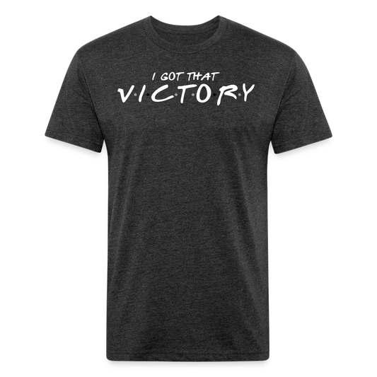 VICTORY | Ivory - Fitted Heather Tee - heather black