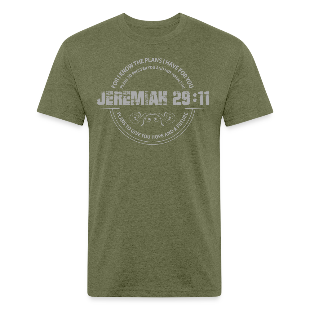 PLANS | Granite - Fitted Heather Tee - heather military green