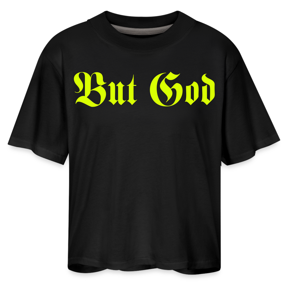 BUT GOD | Yellow Highlighter - Boxy Tee - black